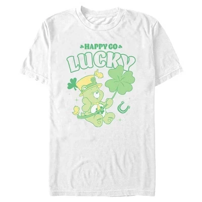 Мужская футболка Go Happy Good Lucky белого цвета