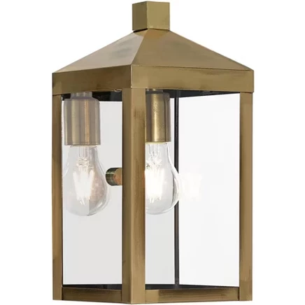 Настенный уличный светильник Livex Lighting Nyack 12,75″ античная латунь
