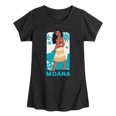 Облегающая футболка с графическим рисунком Moana Full Body Portrait с коротким рукавом heather black