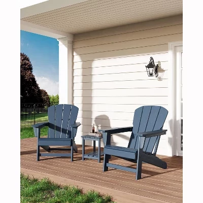 Современный комплект стульев Adirondack из пластика HDPE с приставным столиком вместимостью 380 фунтов