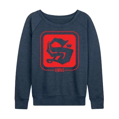 Женский лонгслив Scarface Logo Symbol, меланжевый индиго