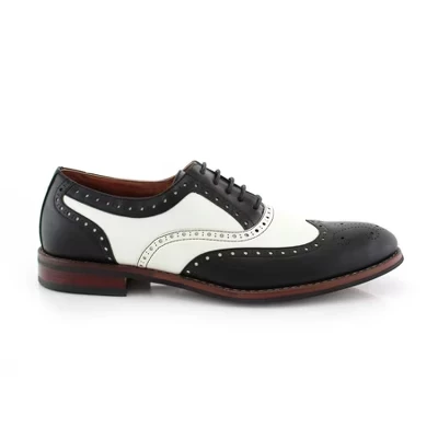 Мужские модельные туфли Arthur MFA139001D Wingtip Two Tone Oxford Spectator черного и белого цвета