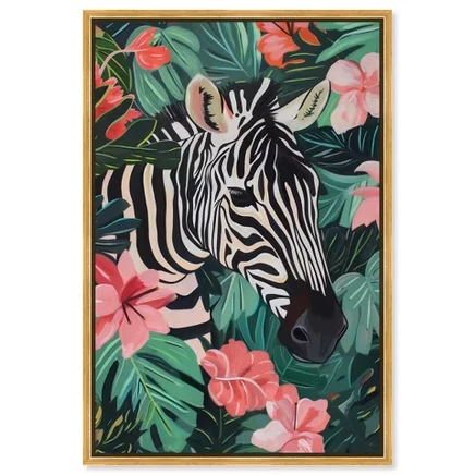 Картина Art Remedy «Зебра в тропиках», 41×61 см, золото
