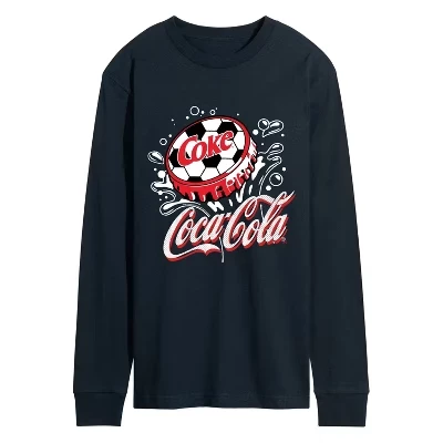 Мужская футболка Coca-Cola Soccer с длинным рукавом и рисунком, синяя