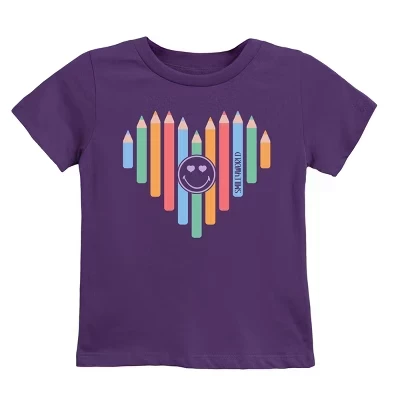 Молодежная футболка с коротким рукавом SmileyWorld Pencil Heart фиолетового цвета