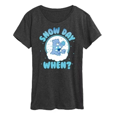 Женская футболка Care Bears Snow Day When, угольный