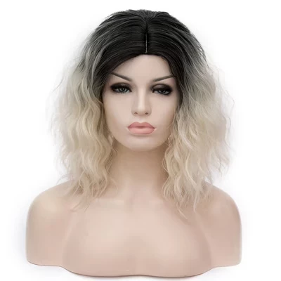 Женский парик Unique Bargains, кудрявый, 36 см, черный
