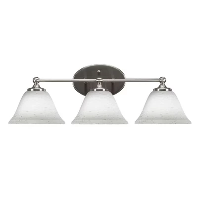 Туалетный столик Capri 3 - Light из матового никеля с 7-дюймовым белым муслиновым абажуром