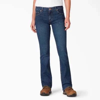 Женские джинсы идеальной формы Bootcut синего цвета