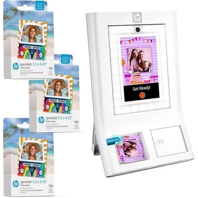 Фото-принтер HP Sprocket Photobooth 3″×4″, белый