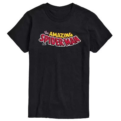 Men's -  - Spider-man Editorial Logo Short Sleeve Graphic T-Shirt black