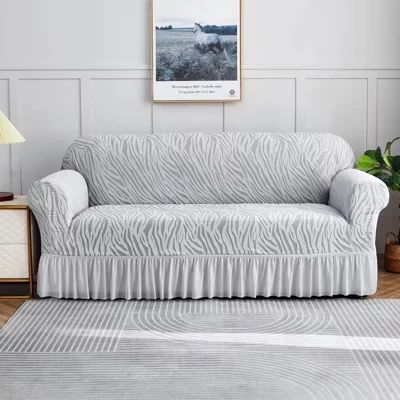 Чехол для дивана Home Collection эластичный с юбкой, серый