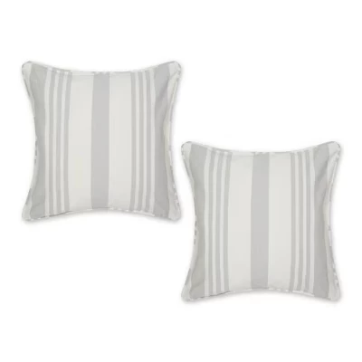 2 чехла Design Imports 46×46 см в полоску, серые