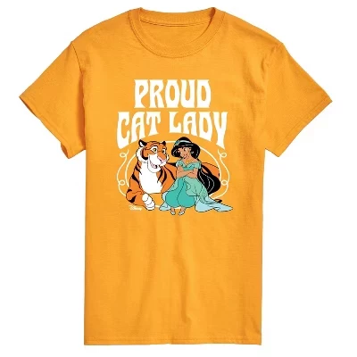 Мужская футболка с коротким рукавом Proud Cat Lady Jasmine с графическим рисунком золотистого цвета