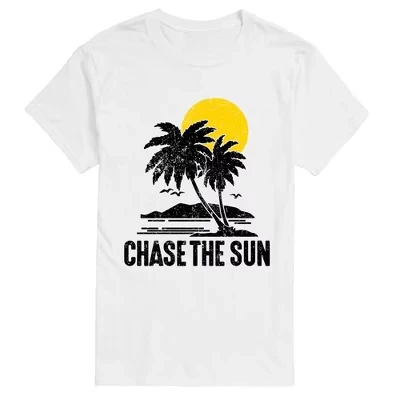Мужская футболка Chase the Sun с коротким рукавом и рисунком, белая