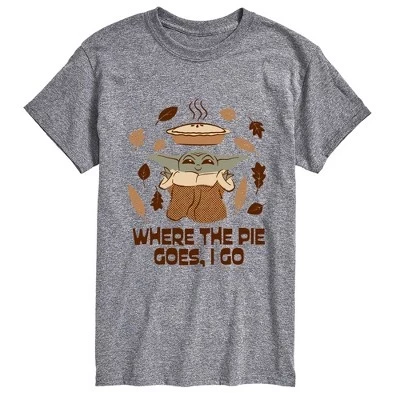 Мужская футболка Star Wars Pie Goes Go Grogu, меланжевая