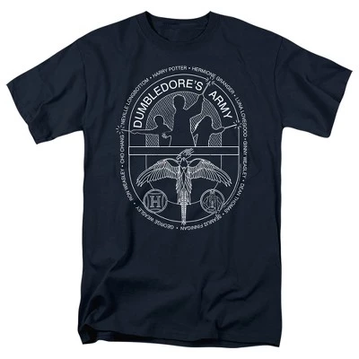 Футболка для взрослых Harry Potter Dumbledor's Army Circle Line Art Темно-синяя