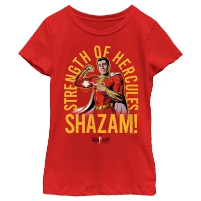 Футболка для девочек Shazam! Ярость богов, красная