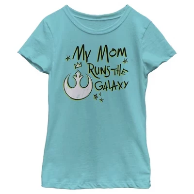 Футболка для девочек Star Wars Mom Runs Galaxy, голубая