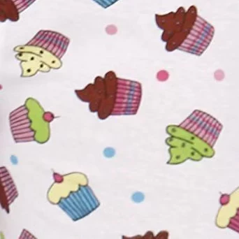 Женские пижамные брюки из трикотажного джерси в клетку - 100% хлопок PJs cupcake white