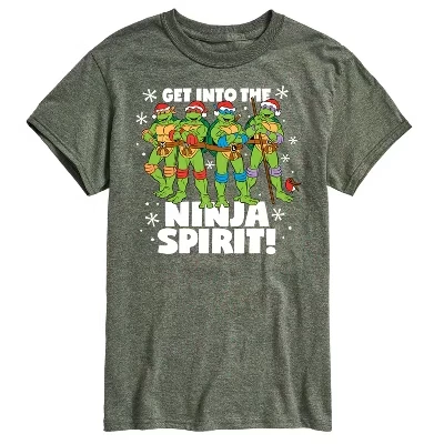 Мужская футболка с коротким рукавом и рисунком Get Into The Ninja Spirit зеленого цвета