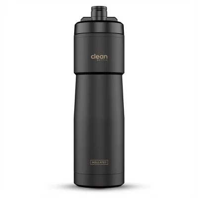 Фляга для велосипеда Clean Bottle Sport 23 термоизолированная, сжимаемая, черная