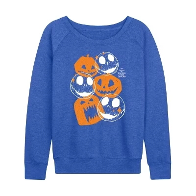 Женский лонгслив Nightmare Pumpkin Heads, синий