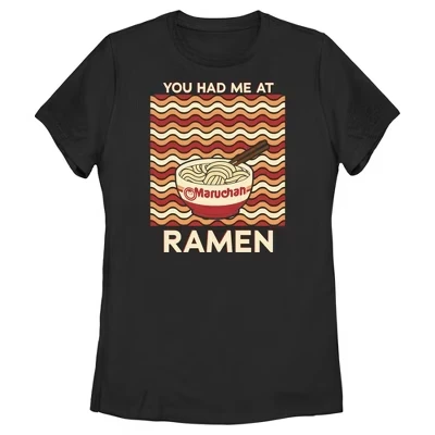 Женская футболка Maruchan «Рамен с первого взгляда», черная
