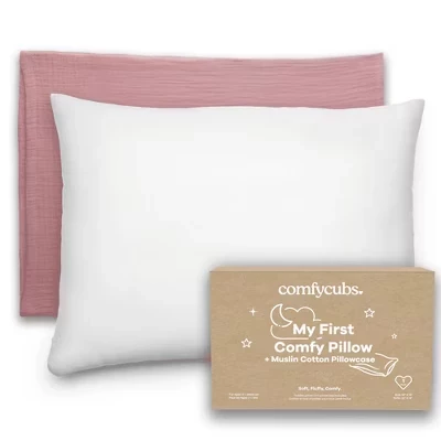 Детская подушка Comfy Cubs, муслиновая наволочка, сиреневая
