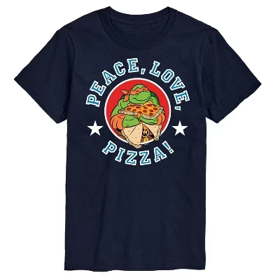 Мужская футболка с коротким рукавом Peace Love Pizza и графическим рисунком