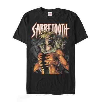 Мужская футболка Marvel X-Men Sabretooth Metal, черная