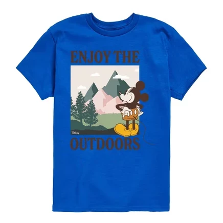 Enjoy The Outdoors Mickey Short Sleeve Graphic T-Shirt royal blue