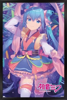 Постер в рамке Trends International Hatsune Miku, черный