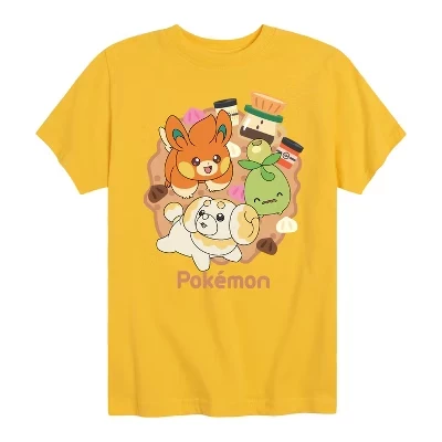 Футболка с коротким рукавом и рисунком группы Pokémon - Cafe для мальчиков, желтая