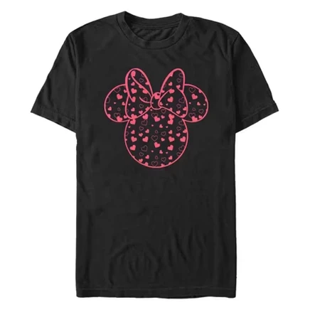 Men's Mickey & Friends Mickey and Friends Minnie Heart Silhouette T-Shirt lt / black