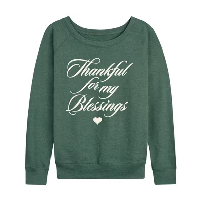 Женский лонгслив Instant Message Thankful, серо-зеленый