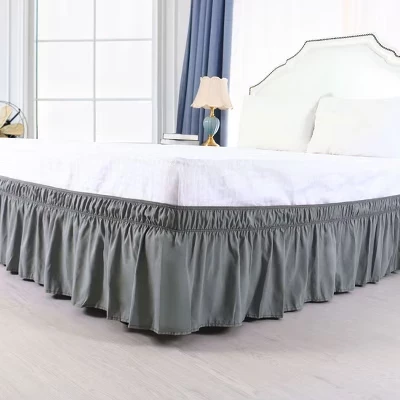 Юбка для кровати Piccocasa с оборкой 15″ (38 см), серая