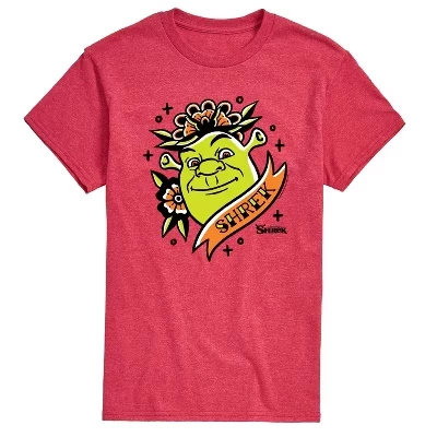 Мужская футболка Shrek Tattoo Portrait, красная