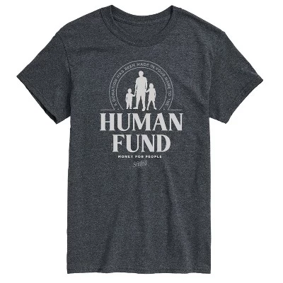 Мужская футболка с коротким рукавом Human Fund Money for People с графическим рисунком heather charcoal