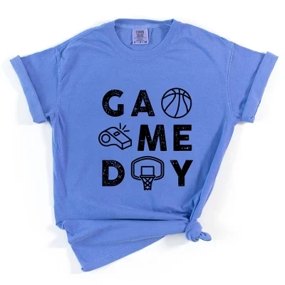 Женская футболка Simply Sage с принтом Game Day, синяя
