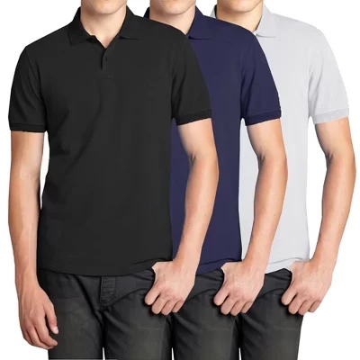 Мужская рубашка поло Galaxy Polo Avenue из пике с коротким рукавом-3 упаковки