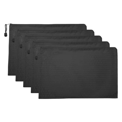 Папки на молнии Unique Bargains, 5 шт., черные