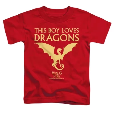 Toddler Boys' Wings Of Fire Boy Loves Dragons T-Shirt red