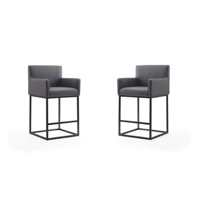 2 барных стула Manhattan Comfort Ambassador, серые