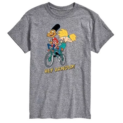 Мужская футболка с коротким рукавом Arnold and Gerald on Bike и графическим рисунком athletic heather