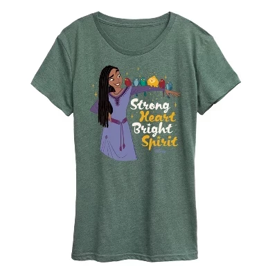 Женская футболка с коротким рукавом Strong Heart Bright Spirit с графическим рисунком heather juniper
