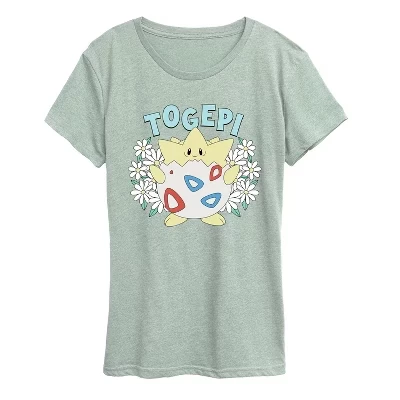 Женская футболка Pokémon Floral Togepi, светло-мятная