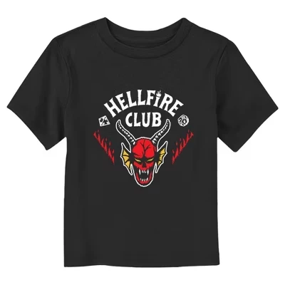 Классическая футболка с белым логотипом клуба Hellfire для малышей черного цвета