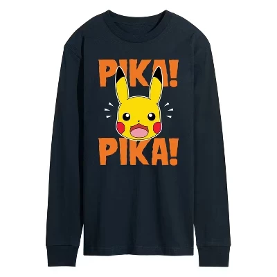 Мужской лонгслив Pokemon Pika Pika Scared, синий