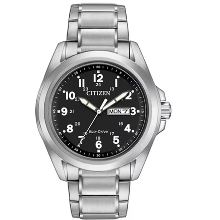 Мужские часы Citizen Eco-Drive Garrison, стальной браслет, день и дата